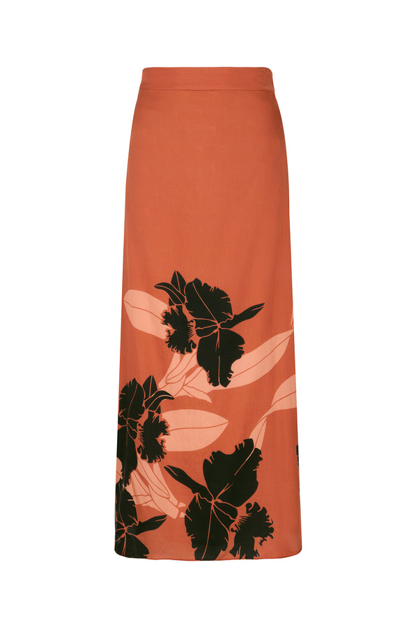 Beatrice Martellato Silk Ankle Length Skirt / Terra Orchideas
